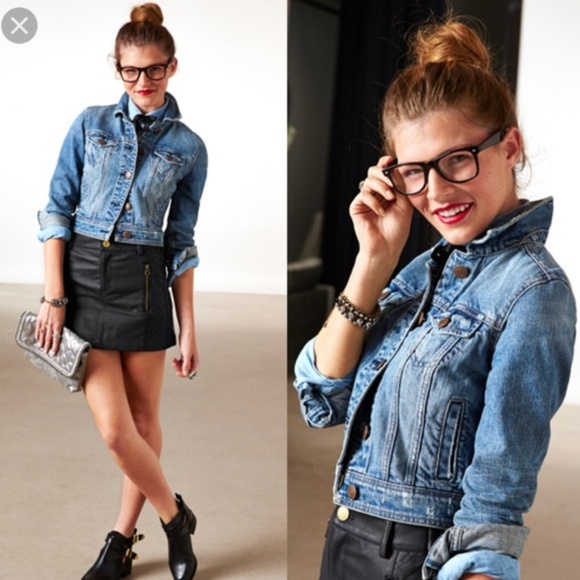 American Eagle Outfitters Jackets & Blazers - American Eagle Distressed Cropped Jean Jacket